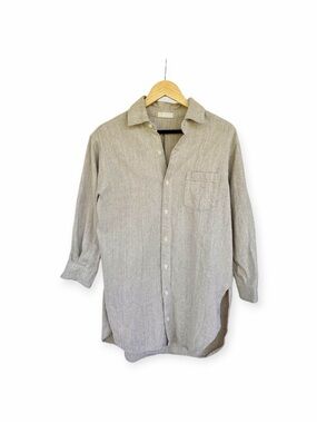 CP Shades Flannel Tunic Button Down in Natural Ecru size XS